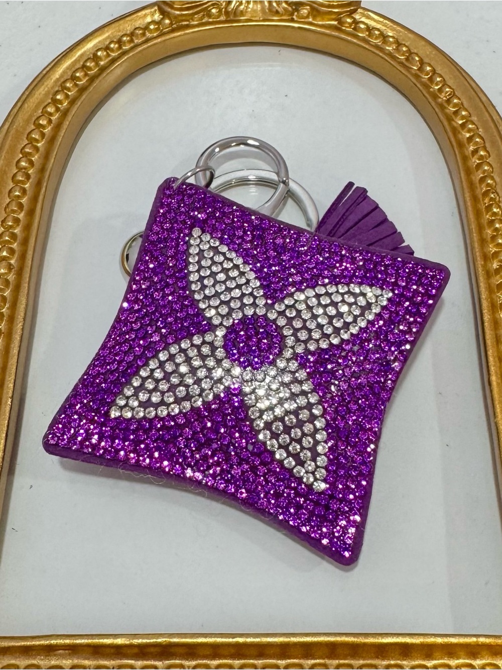 New Purple Crystal Keychain with Tassel